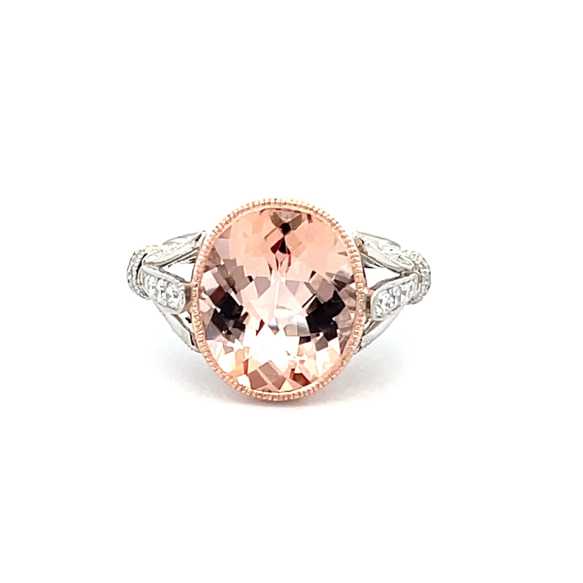 Morganite and Diamond Vintage Style Ring  Gardiner Brothers