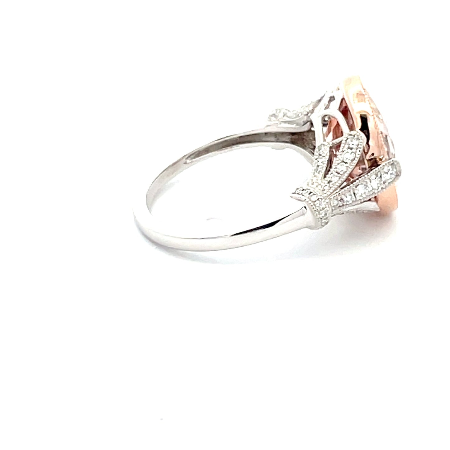 Morganite and Diamond Vintage Style Ring  Gardiner Brothers