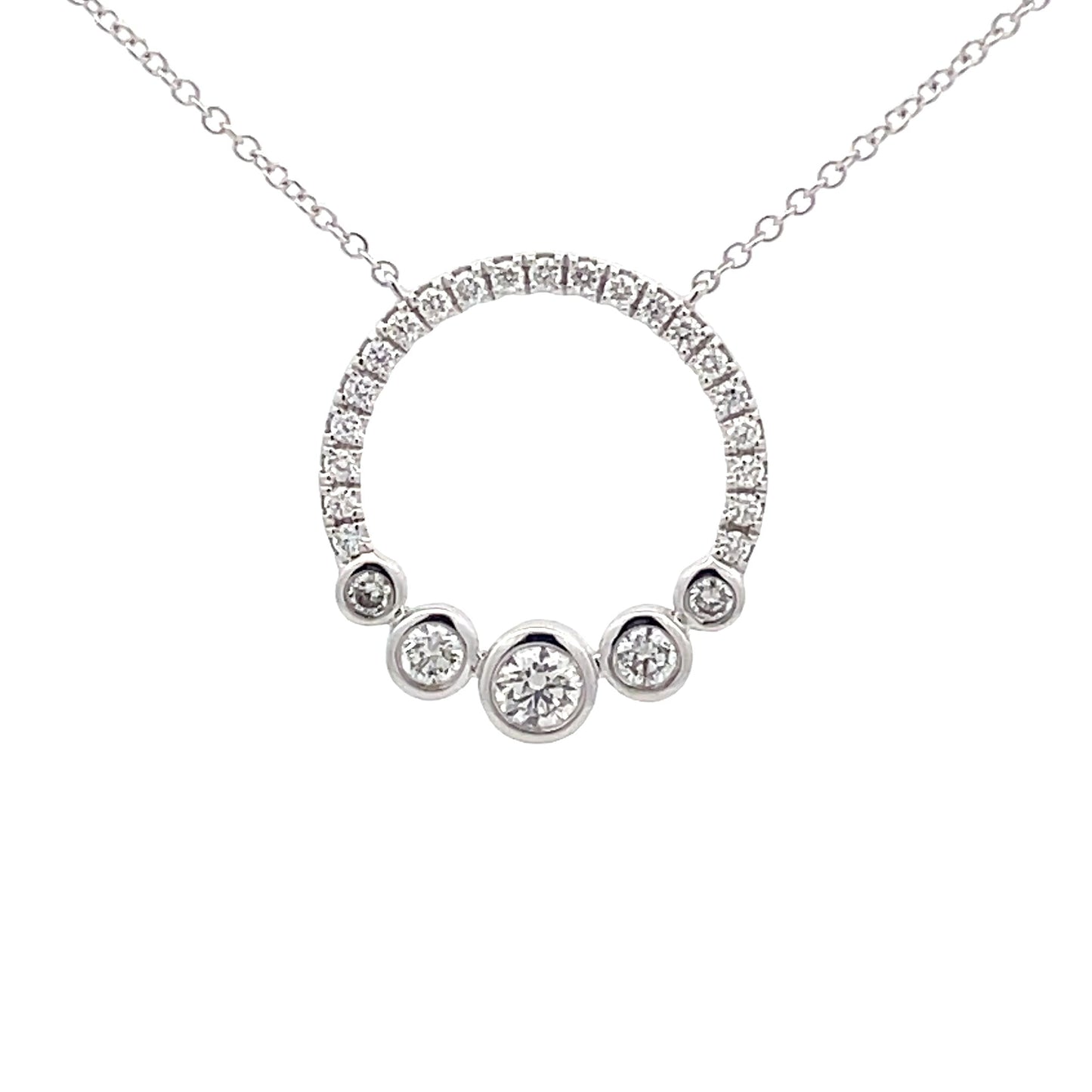 Round Brilliant Cut Diamond Graduated Circle Pendant  Gardiner Brothers