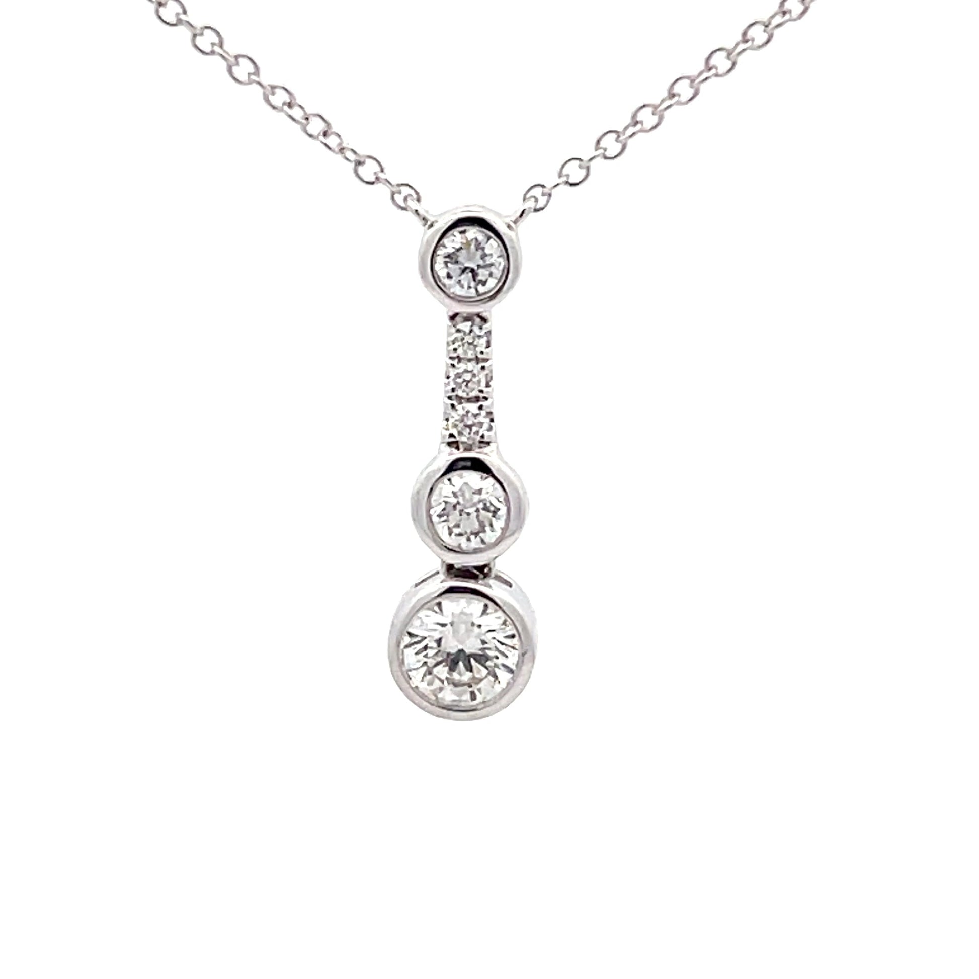 Round Brilliant Cut Diamond Drop Style Pendant  Gardiner Brothers