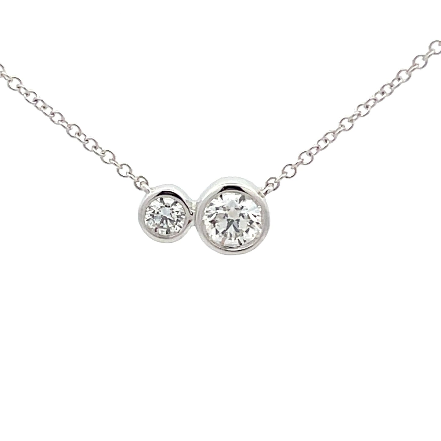 Round Brilliant Cut Diamond 2 Stone Pendant  Gardiner Brothers