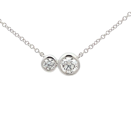 Round Brilliant Cut Diamond 2 Stone Pendant  Gardiner Brothers