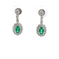 Emerald and Diamond Cluster Style Drop Earrings  Gardiner Brothers