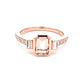 Morganite and Diamond 3 Stone Ring with Diamond Set shoulders.  Gardiner Brothers