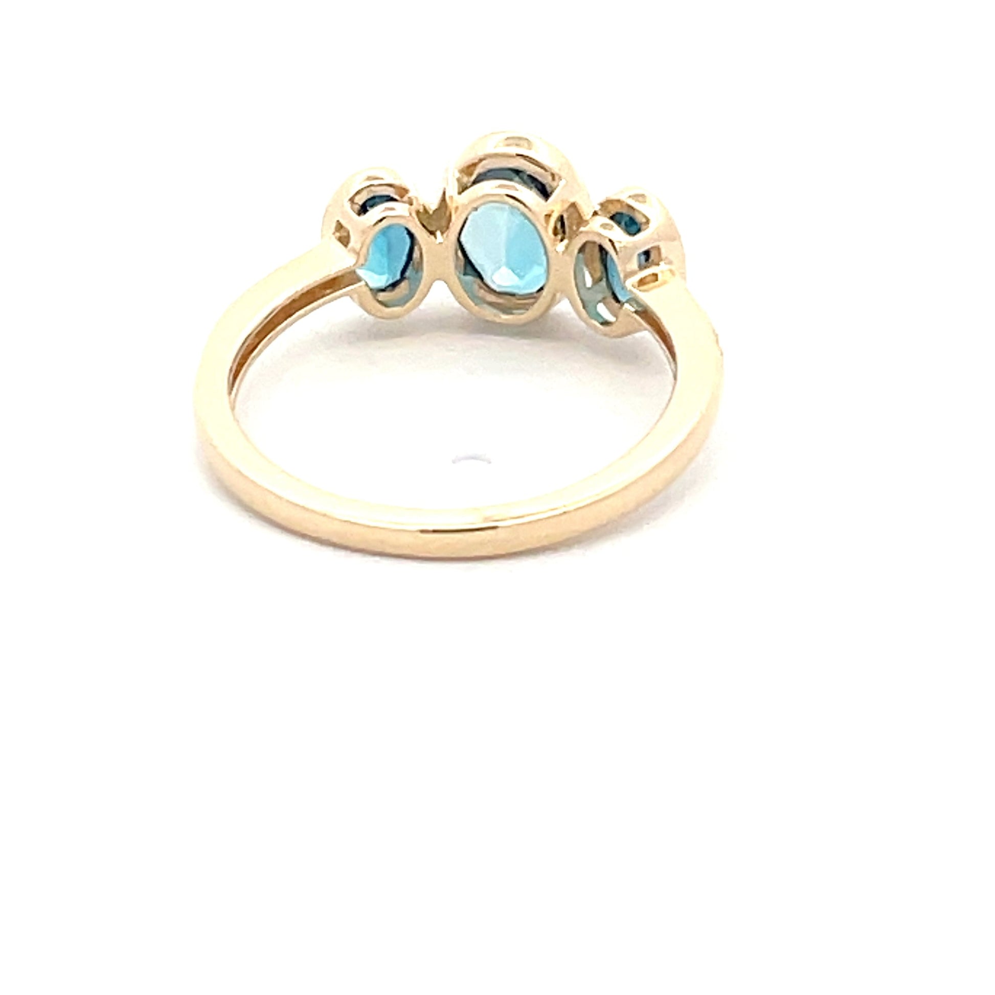 London Blue Topaz and Diamond 3 Stone Ring  Gardiner Brothers