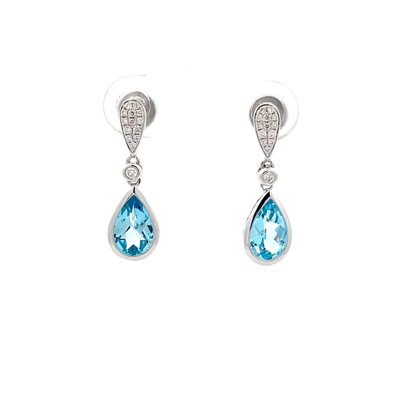 Topaz and Diamond Drop Style Earrings  Gardiner Brothers