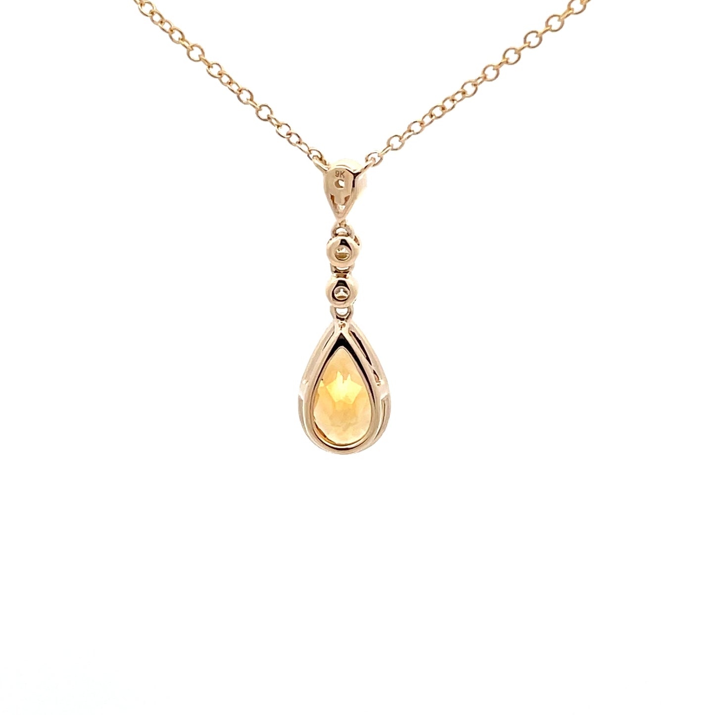 Citrine and Diamond Drop Style Pendant  Gardiner Brothers