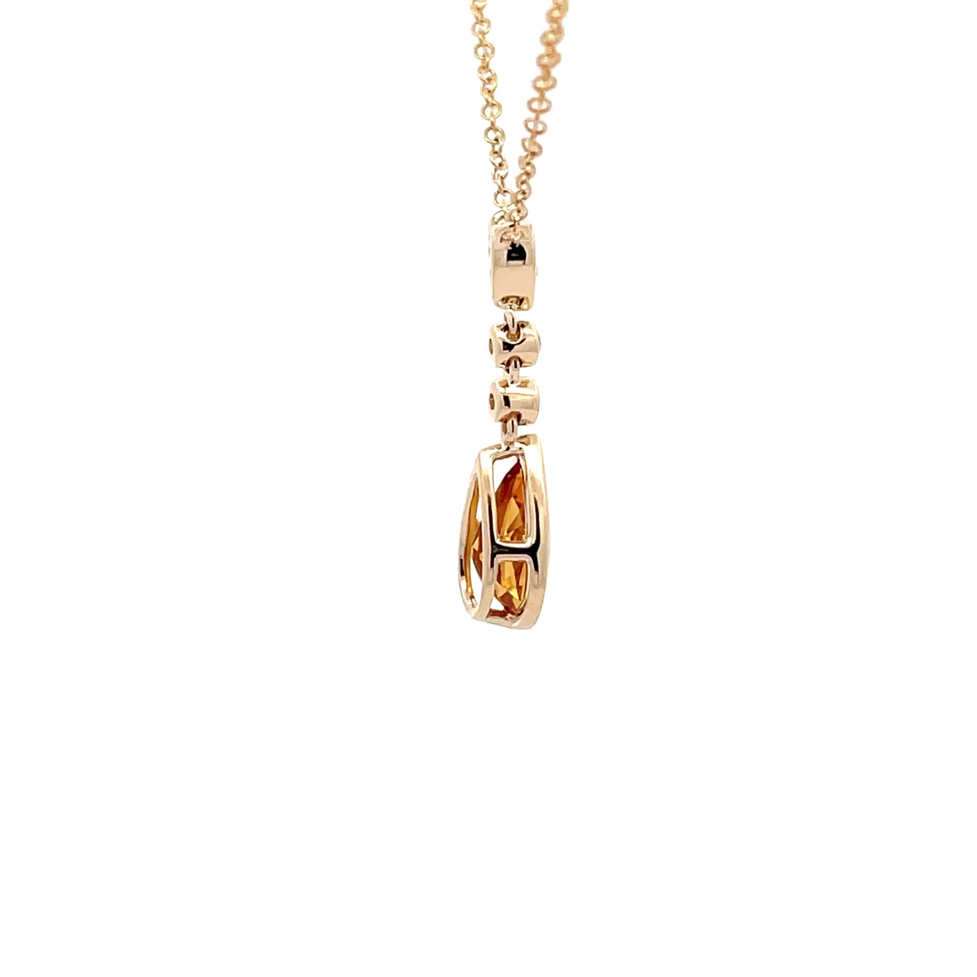 Citrine and Diamond Drop Style Pendant  Gardiner Brothers