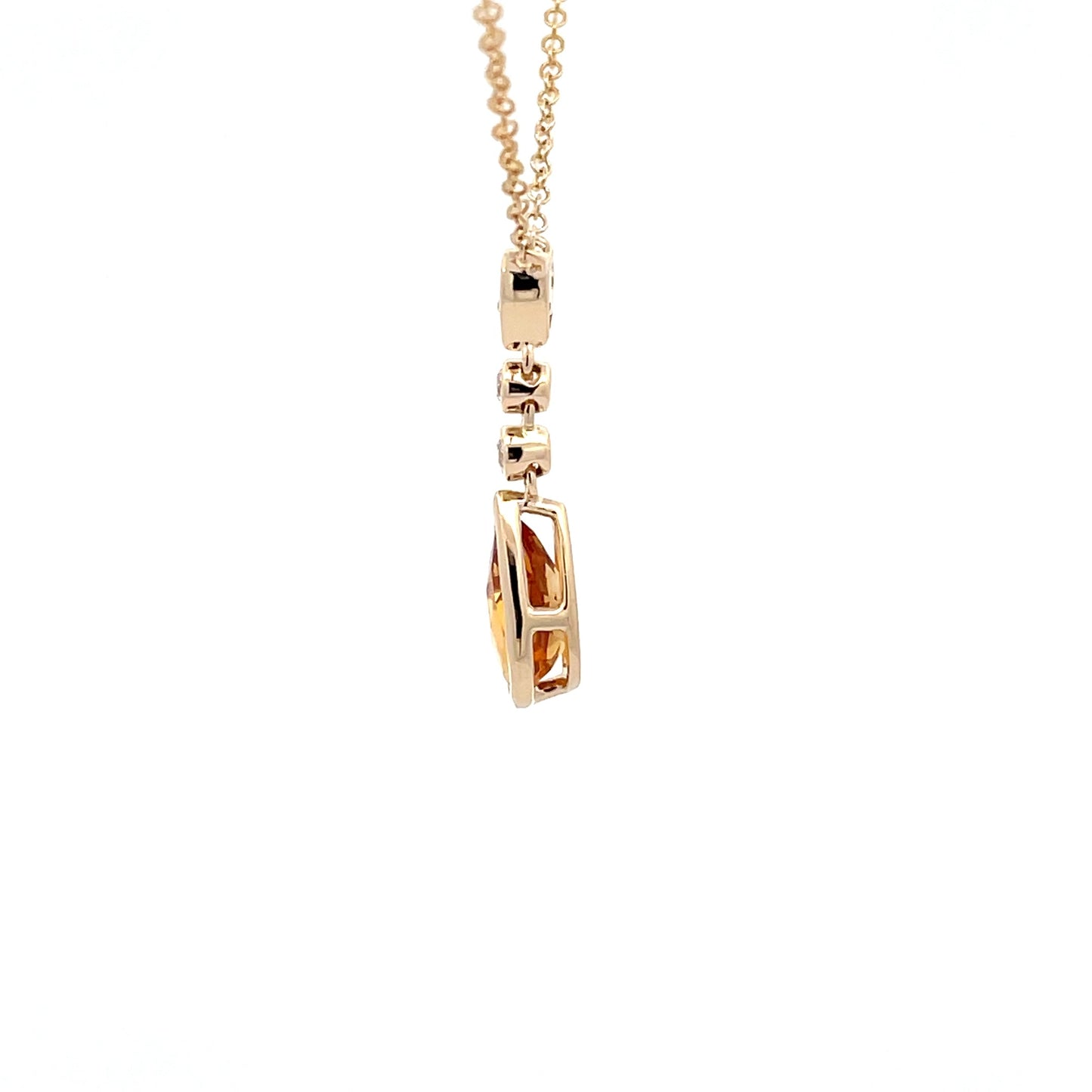 Citrine and Diamond Drop Style Pendant  Gardiner Brothers