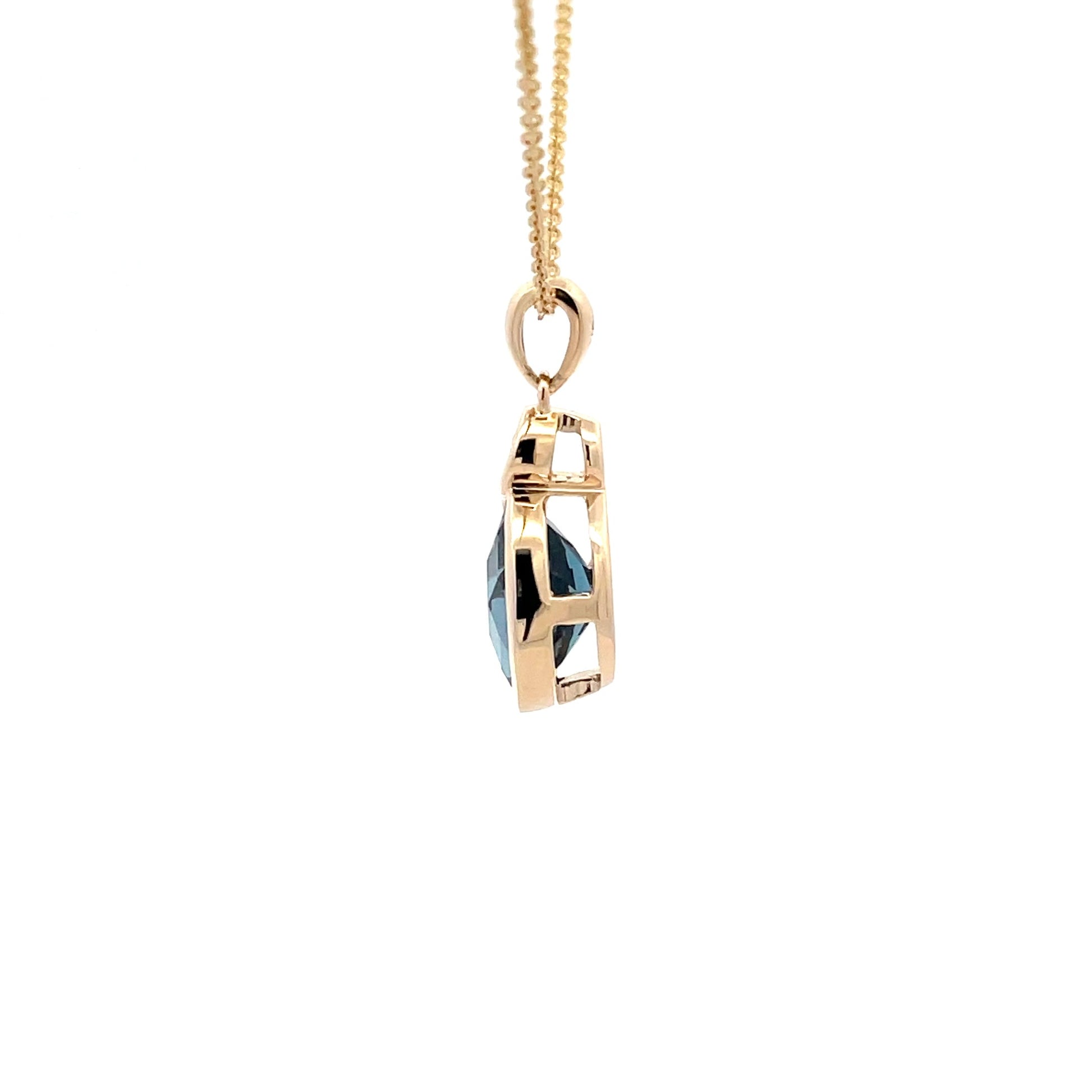 London Blue Topaz and Diamond Pendant  Gardiner Brothers