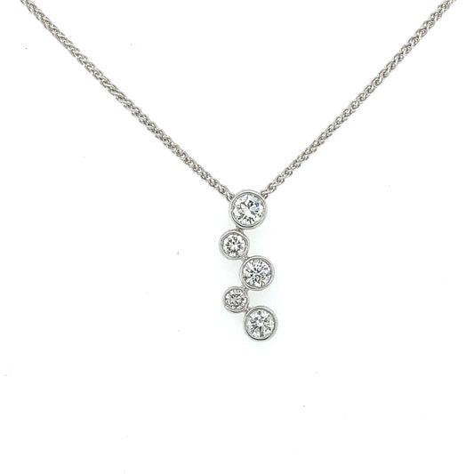 White Gold 5 Stone Diamond Bubble Stryle Pendant  Gardiner Brothers