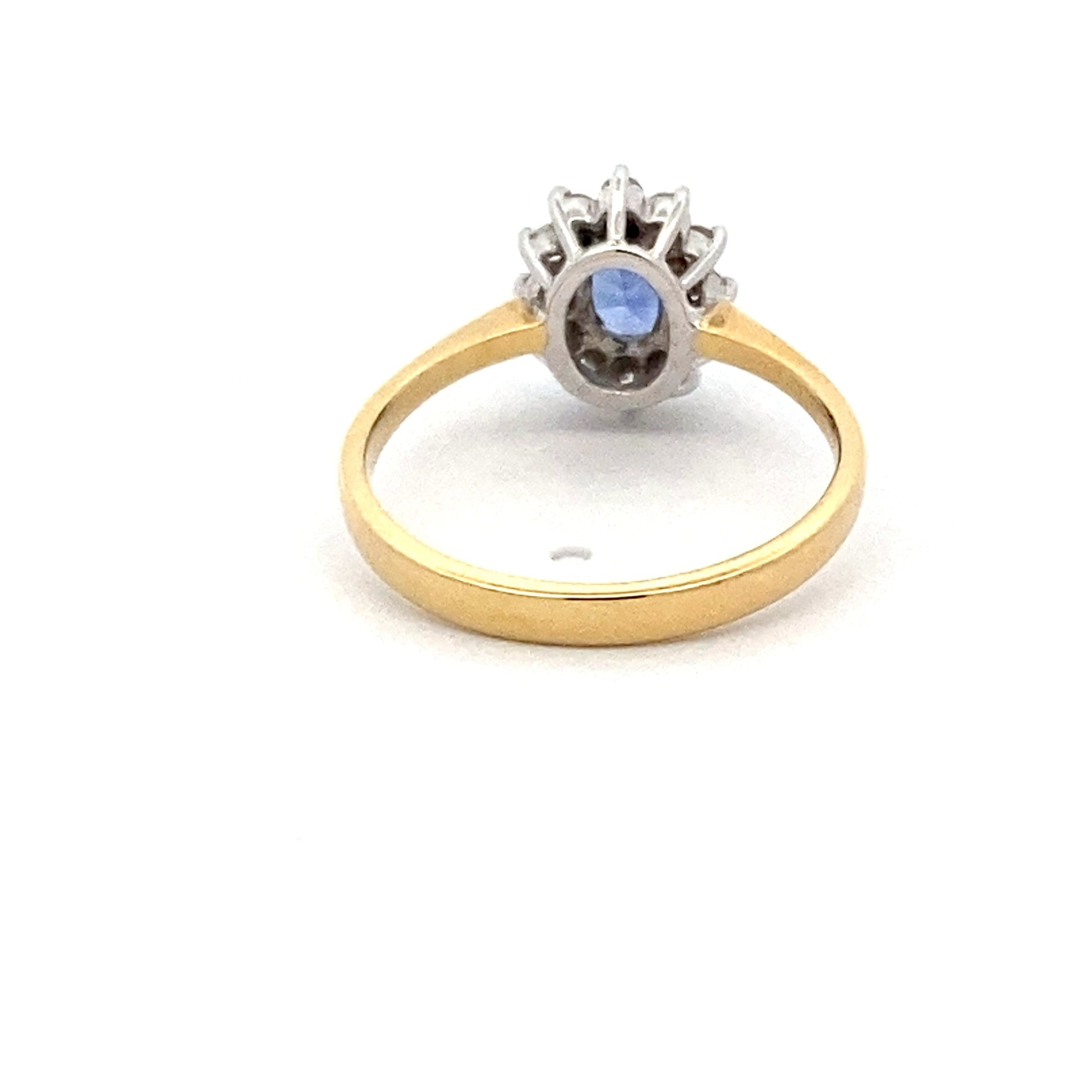 Sapphire and Round Brilliant Diamond Cluster Style Ring  Gardiner Brothers