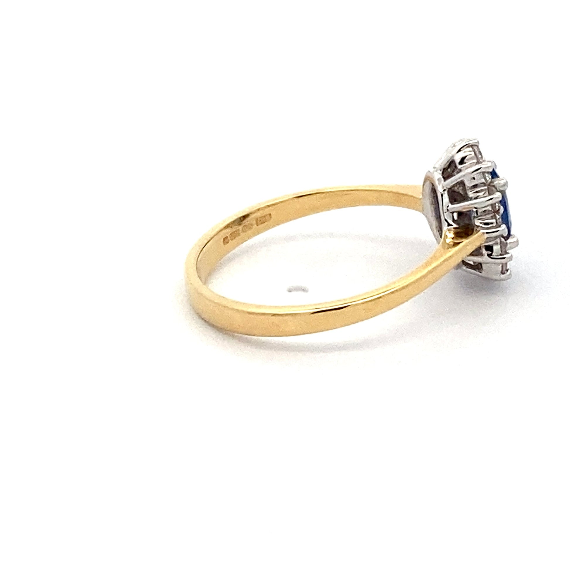 Sapphire and Round Brilliant Diamond Cluster Style Ring  Gardiner Brothers