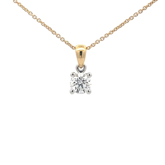 Round brilliant Cut Diamond Solitaire Pendant - 0.30cts  Gardiner Brothers