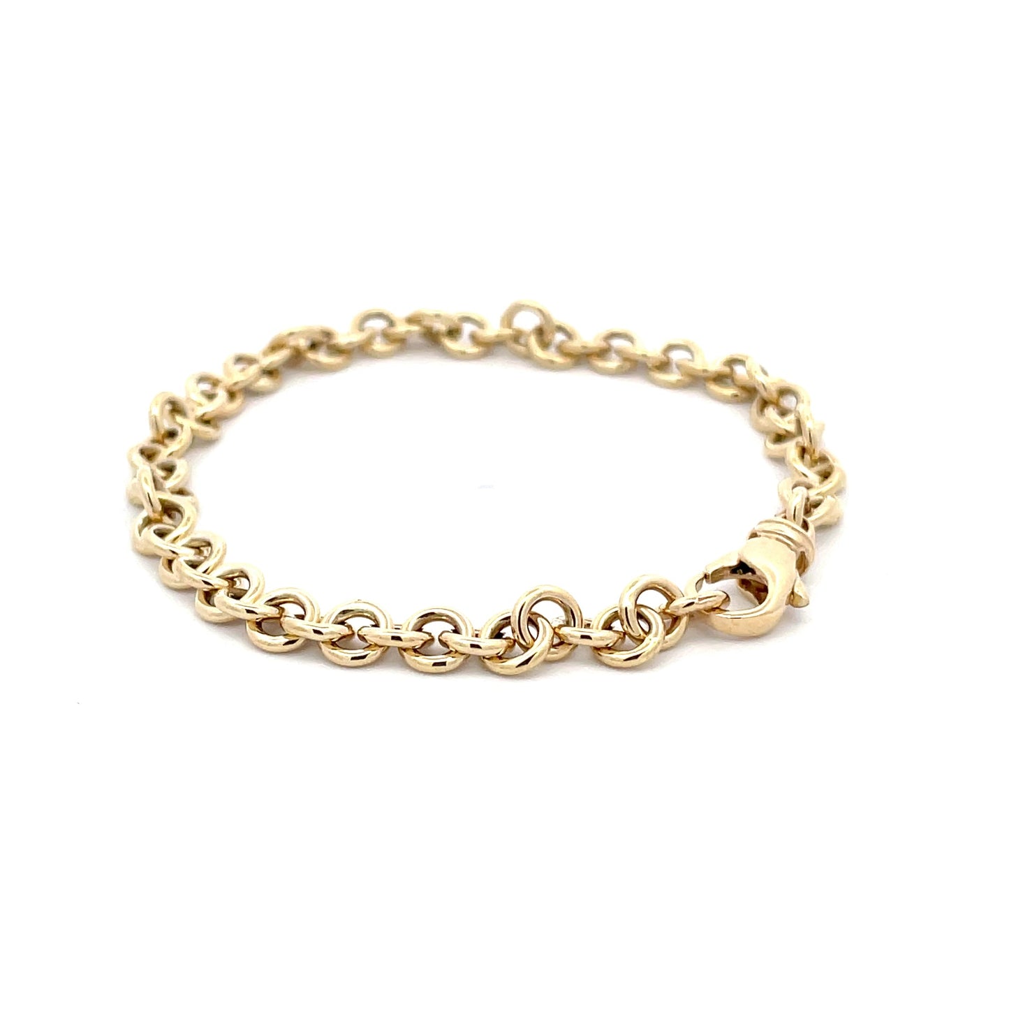 Yellow Gold Solid Round Link Bracelet  Gardiner Brothers