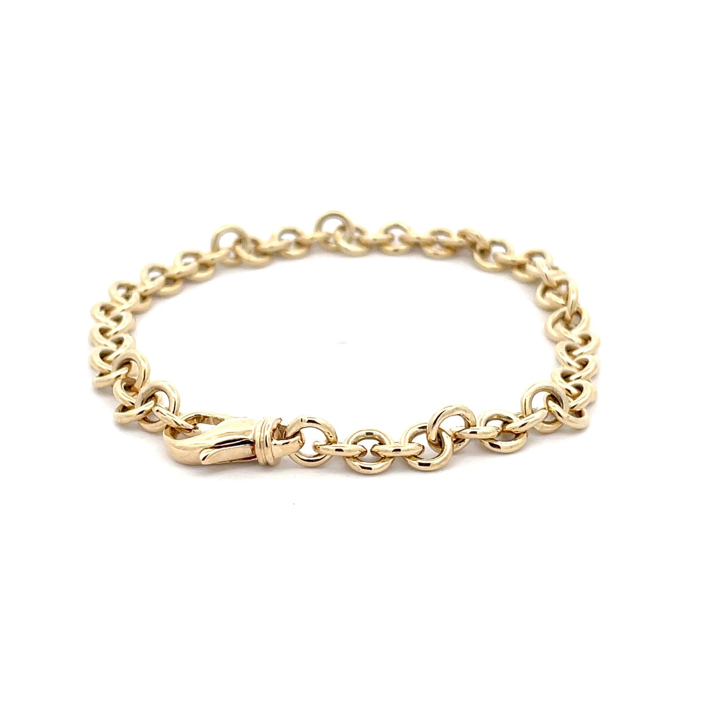 Yellow Gold Solid Round Link Bracelet  Gardiner Brothers