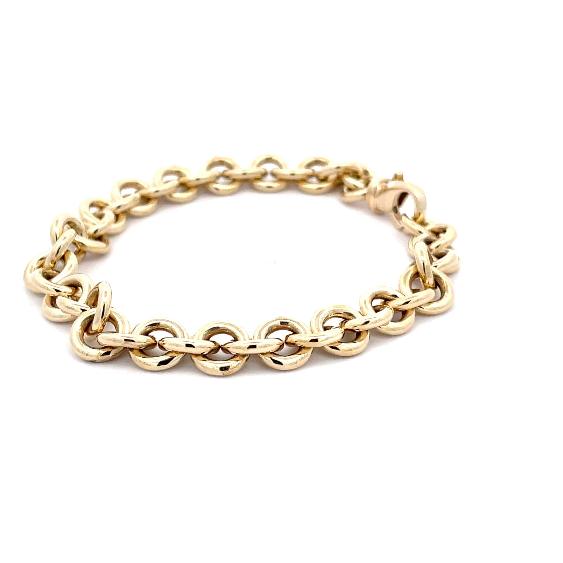 Yellow Gold Solid Round Link Bracelet  Gardiner Brothers