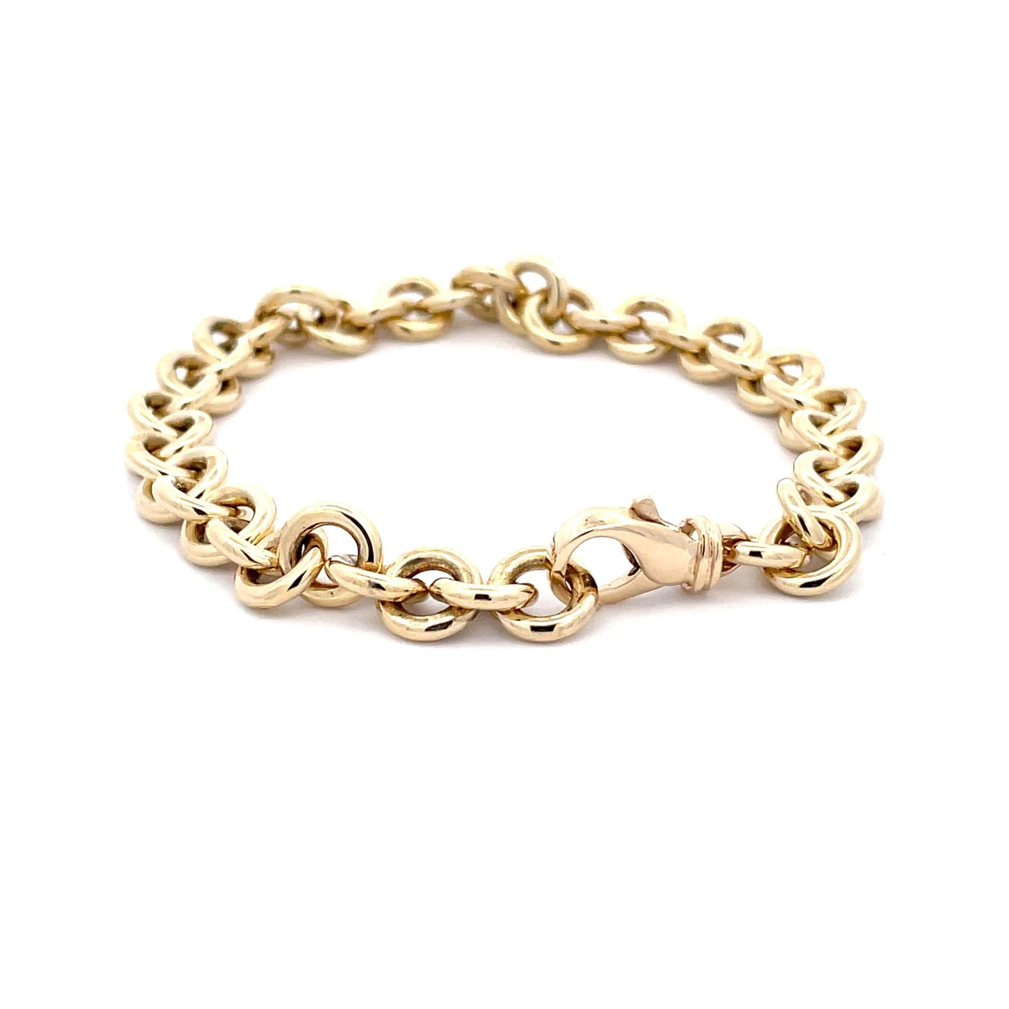 Yellow Gold Solid Round Link Bracelet  Gardiner Brothers