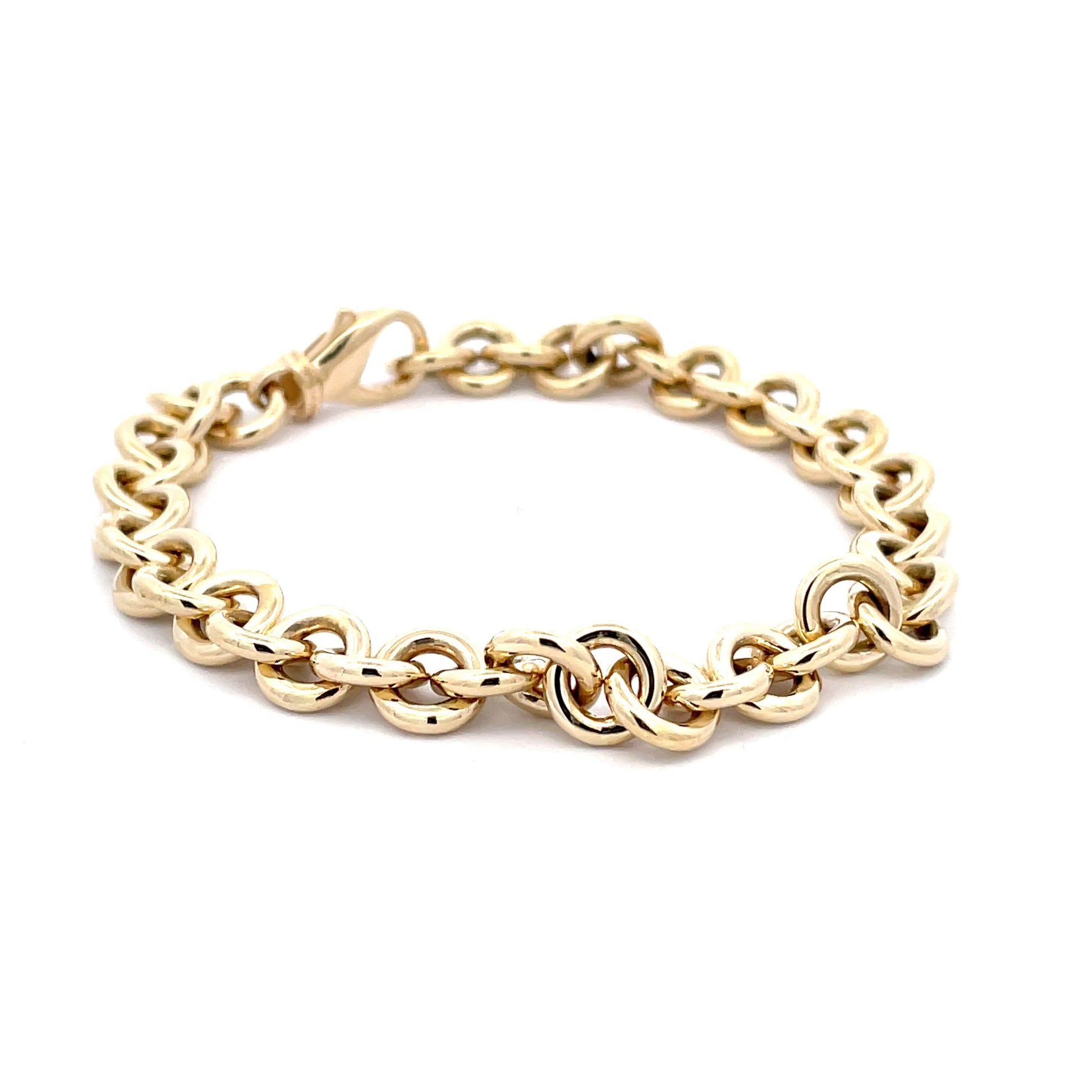 Yellow Gold Solid Round Link Bracelet  Gardiner Brothers