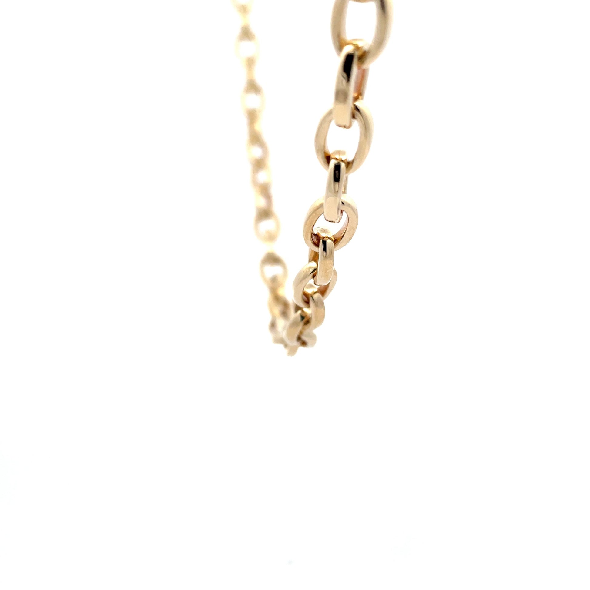 Yellow Gold Solid Oval Link Necklet  Gardiner Brothers