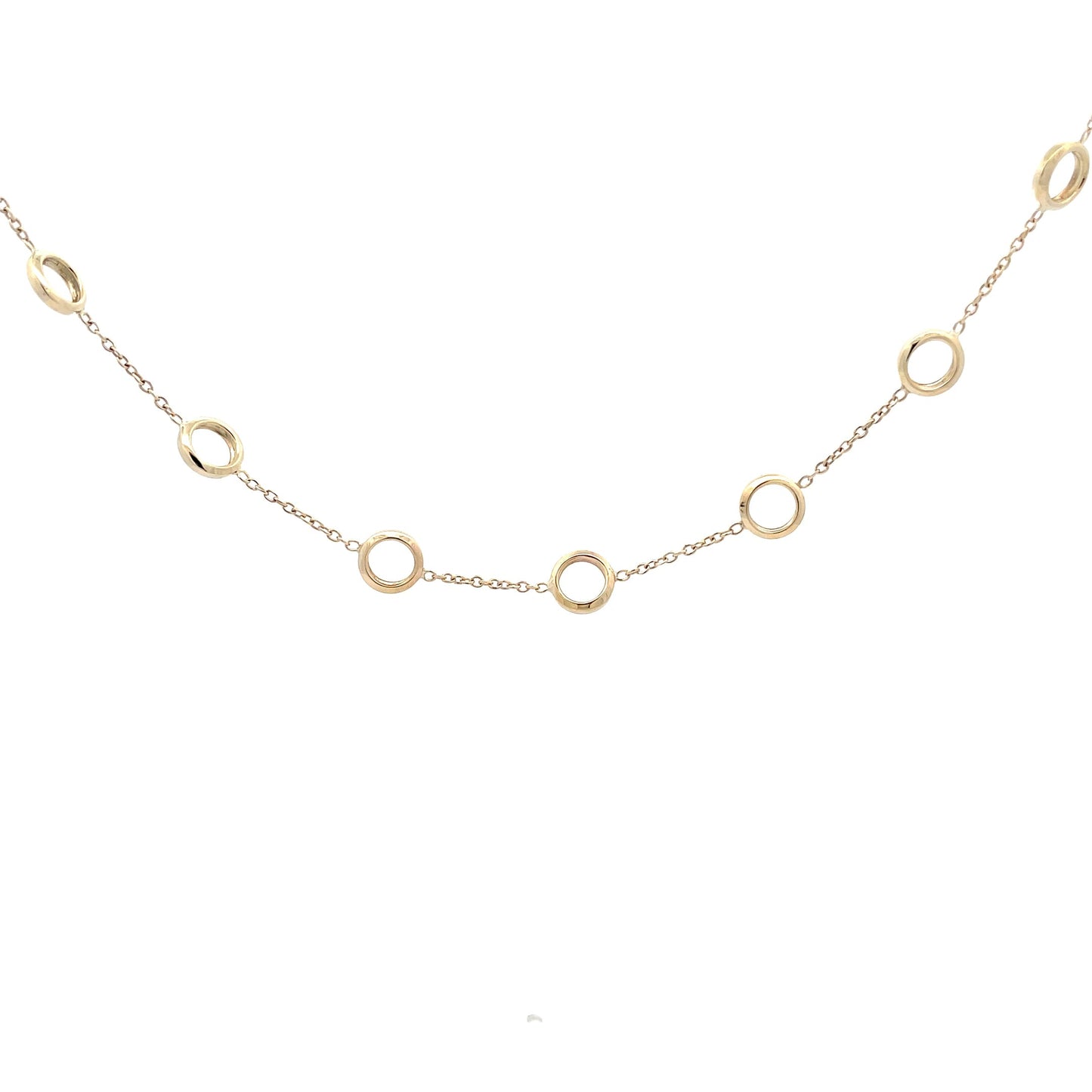 Yellow Gold Circles Station Necklet  Gardiner Brothers