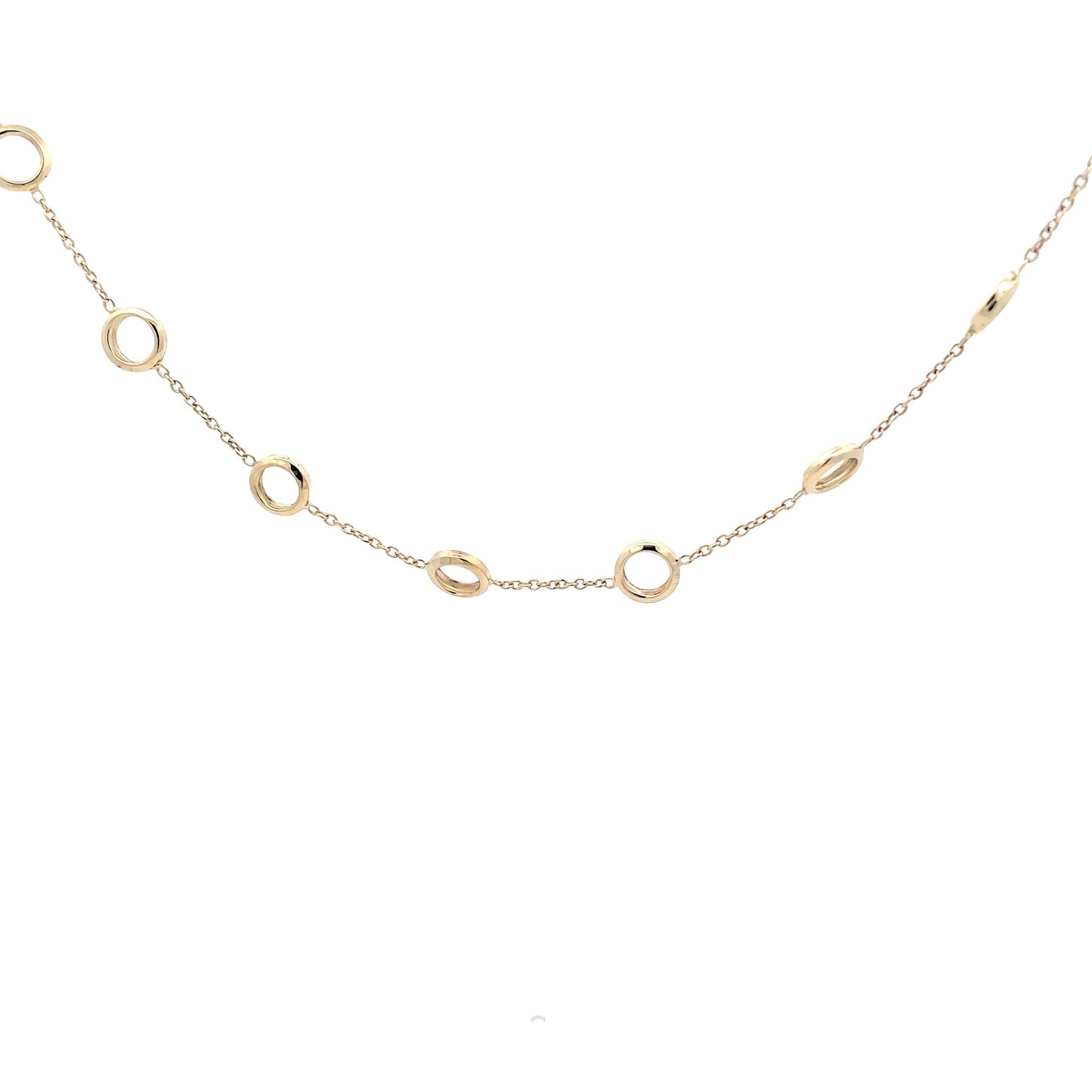 Yellow Gold Circles Station Necklet  Gardiner Brothers