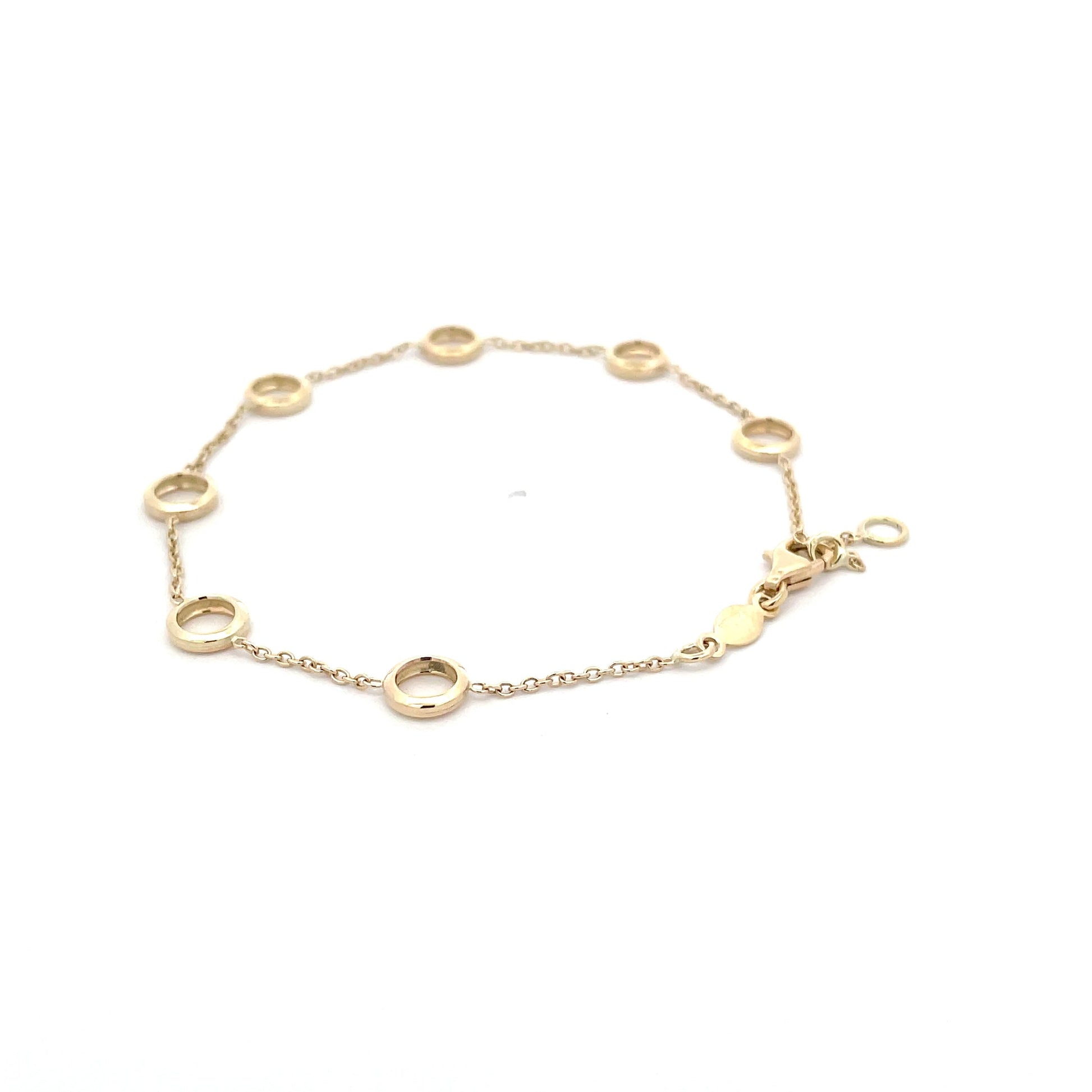 Yellow Gold Circles Station Bracelet  Gardiner Brothers