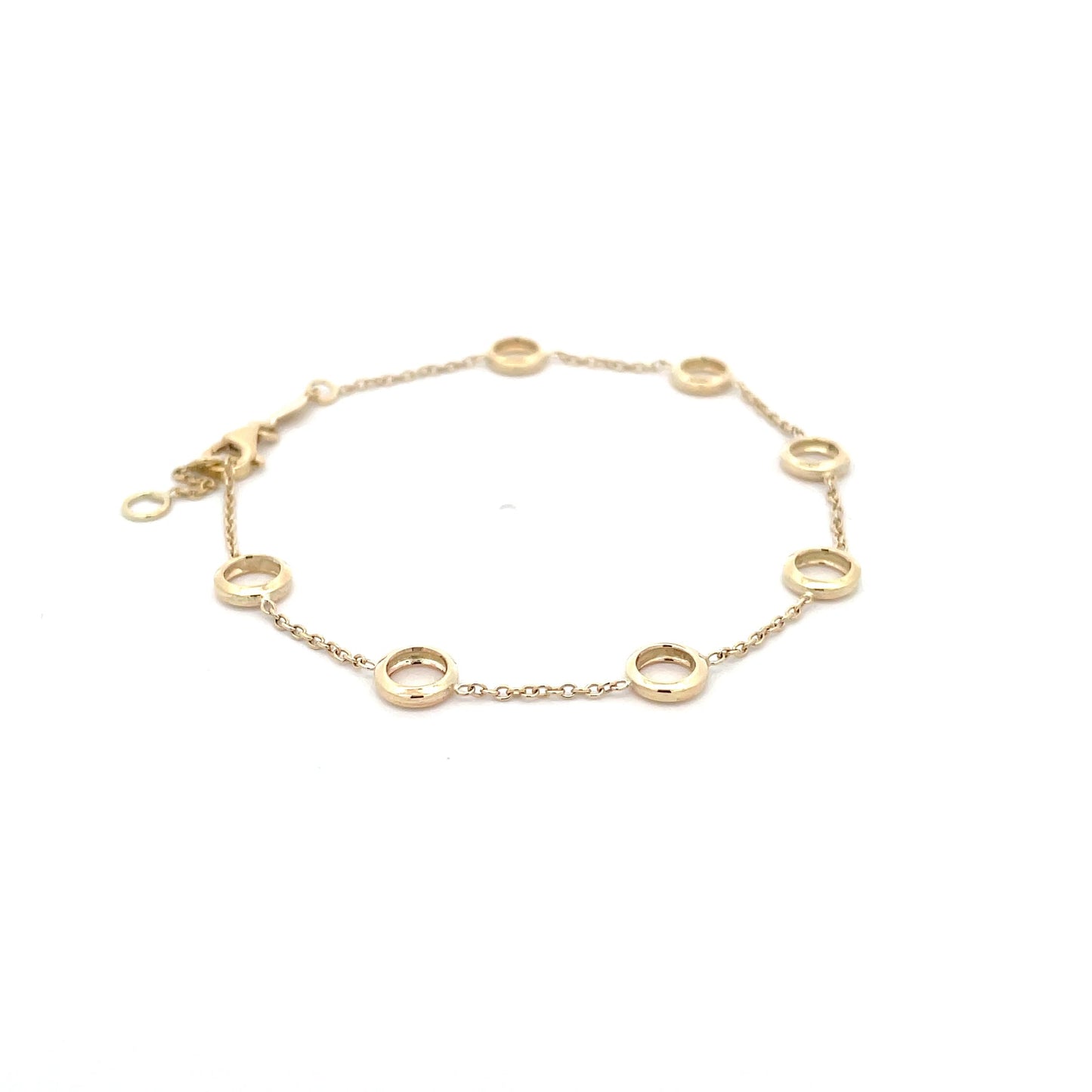 Yellow Gold Circles Station Bracelet  Gardiner Brothers