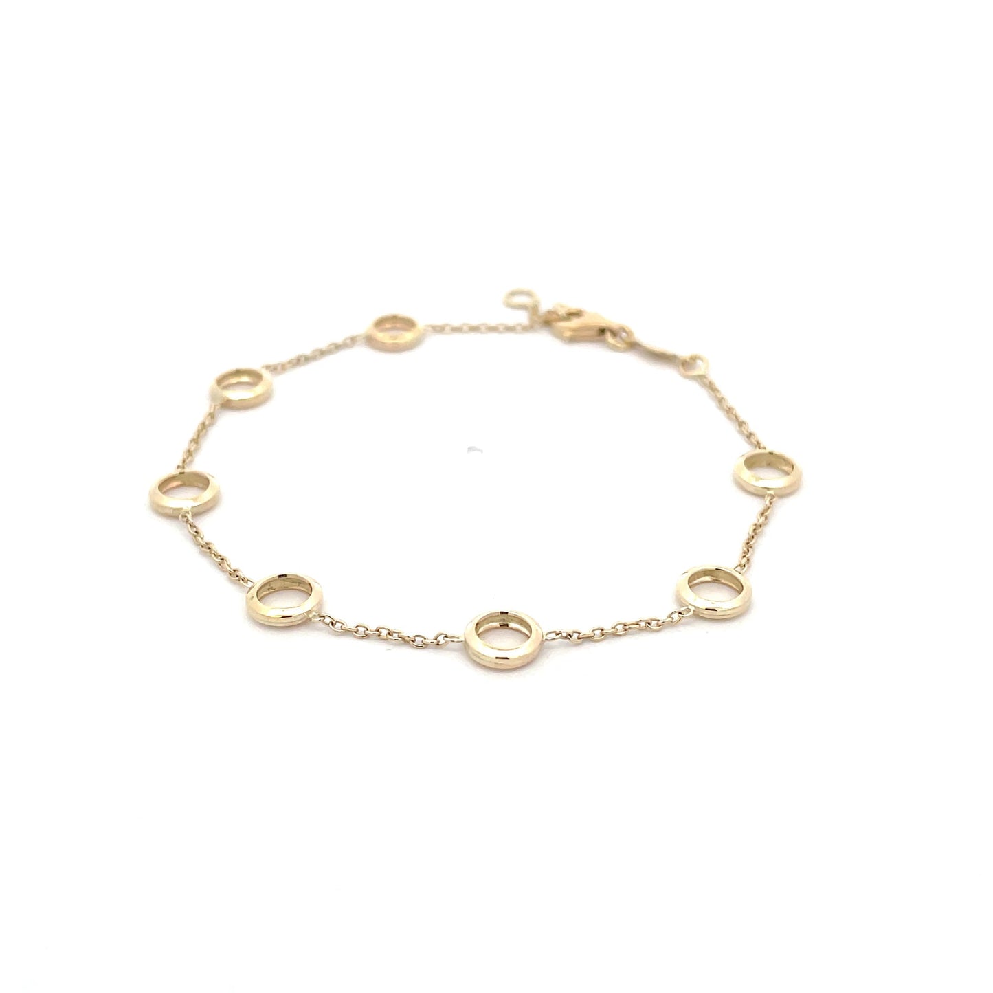 Yellow Gold Circles Station Bracelet  Gardiner Brothers