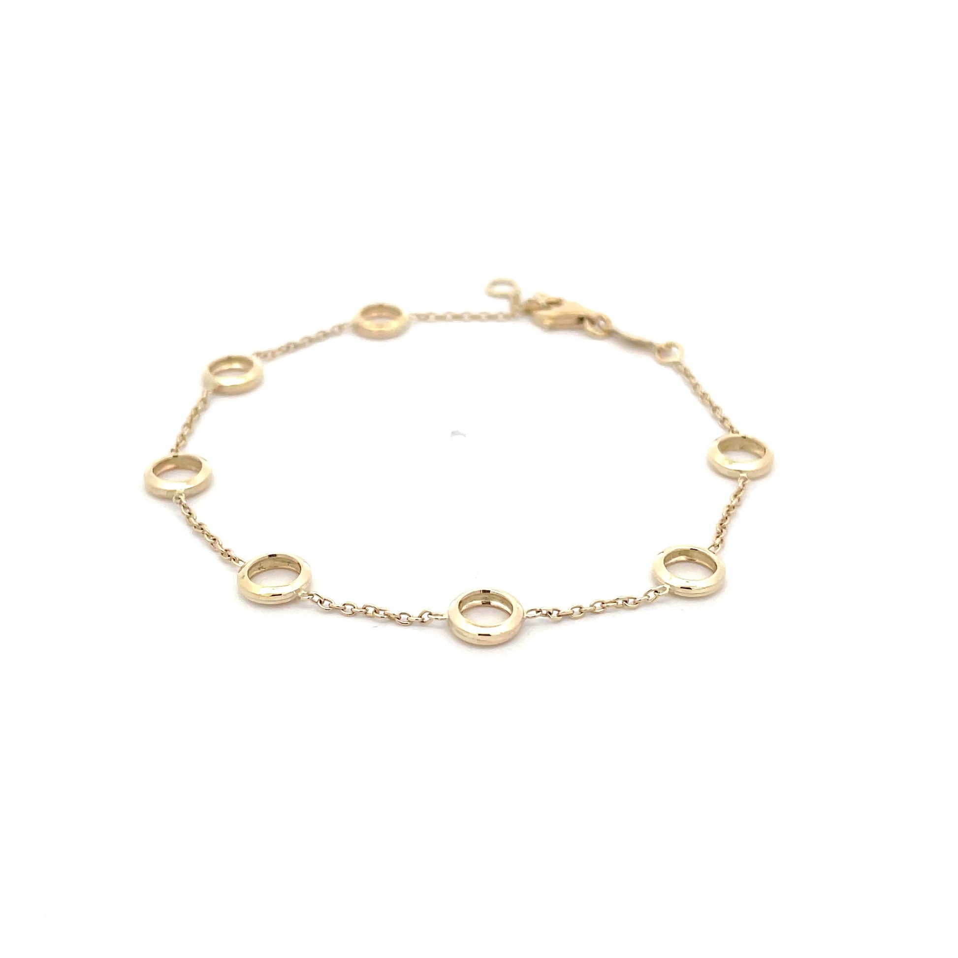 Yellow Gold Circles Station Bracelet  Gardiner Brothers