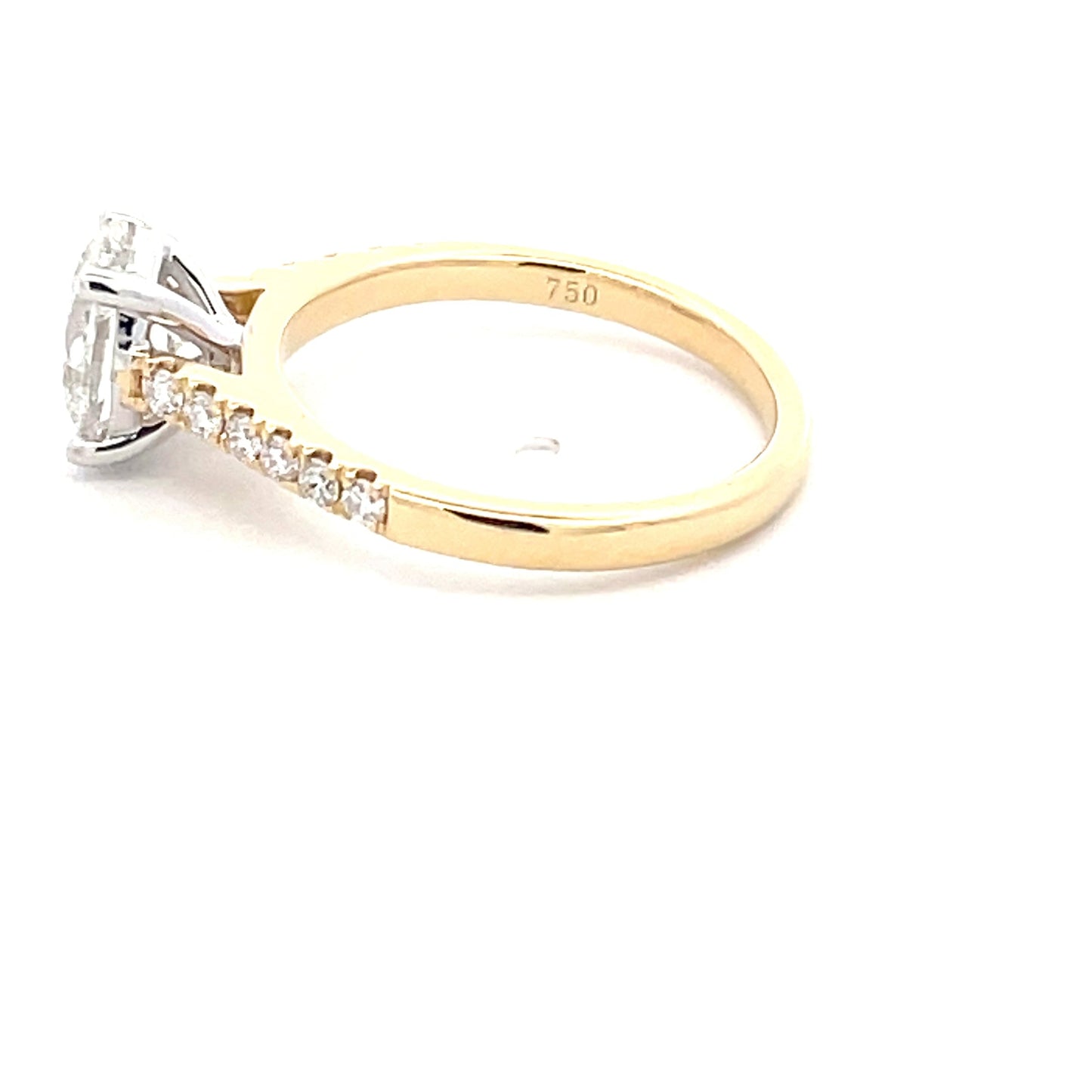 Oval Shaped Diamond Solitaire ring with diamond set shoulders - 1.45cts  Gardiner Brothers