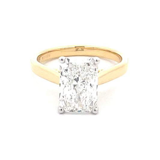 Radiant Cut Diamond Solitaire Ring - 2.91cts  Gardiner Brothers