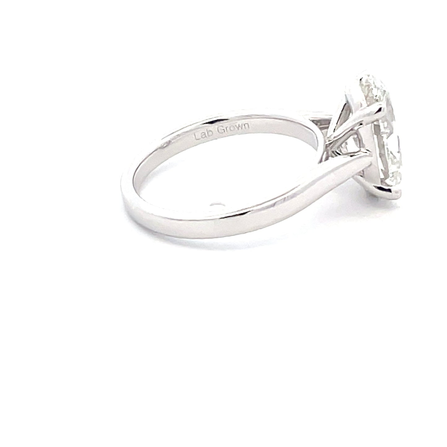 Lab Grown Oval Shaped Diamond Solitaire Ring - 3.17cts  Gardiner Brothers