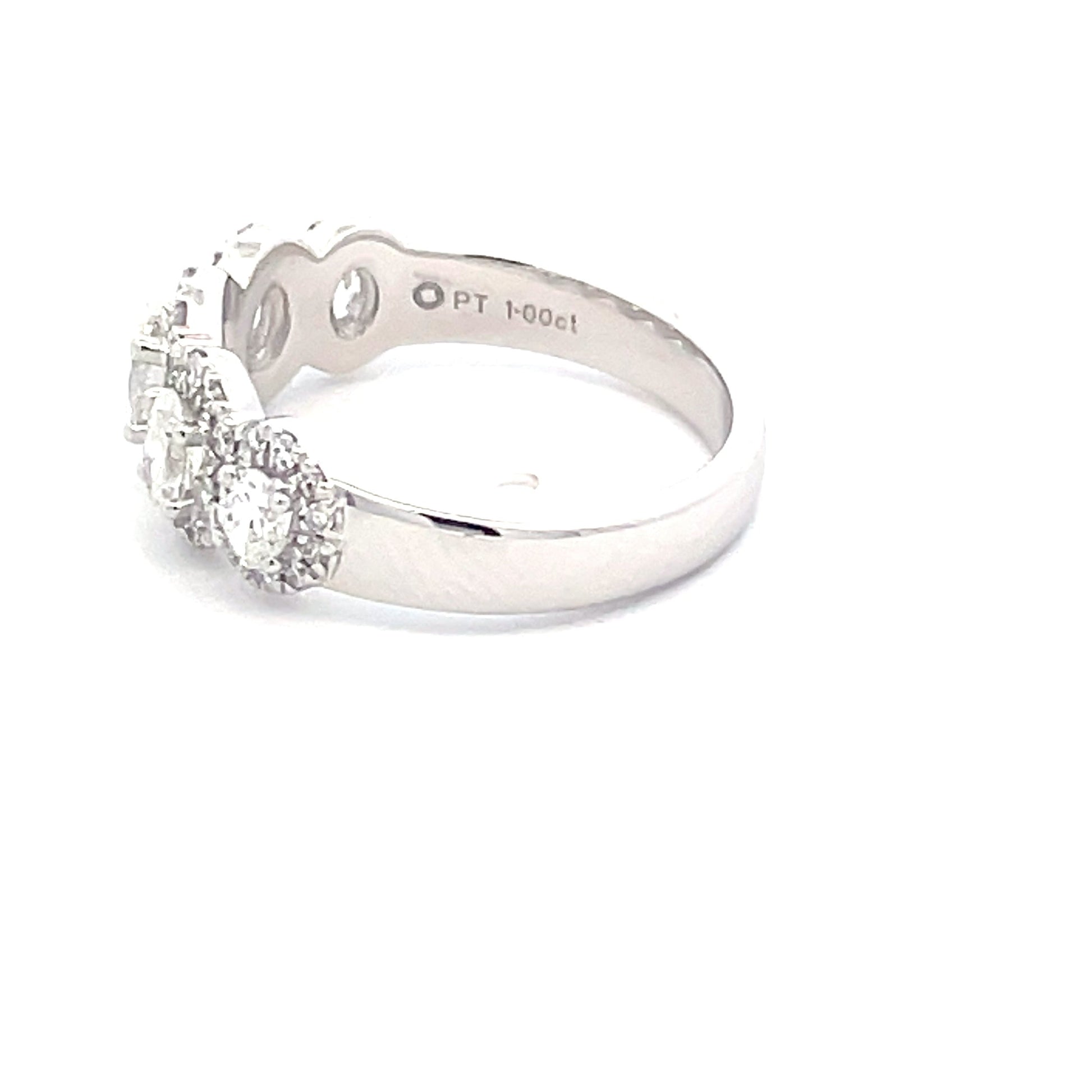 Oval Diamond 5 Stone Halo Style Eternity Ring  Gardiner Brothers