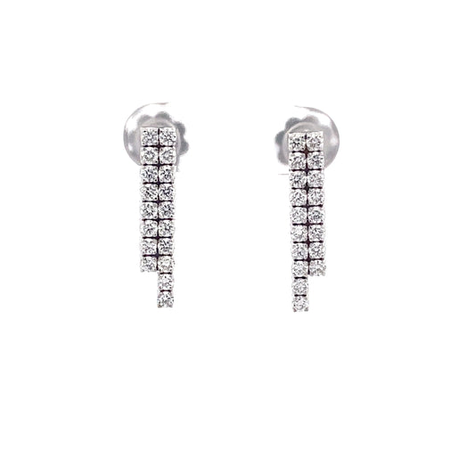 Round Brilliant Cut Diamond Double Stick Style Earring  Gardiner Brothers