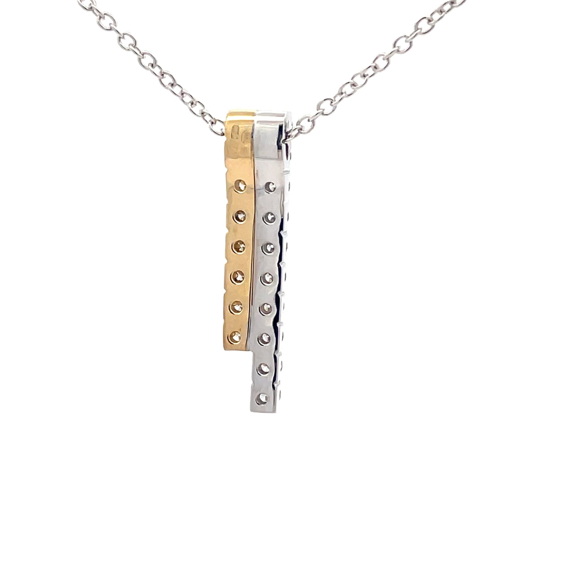 Round Brilliant Cut Diamond, Double Stick Style Pendant  Gardiner Brothers   