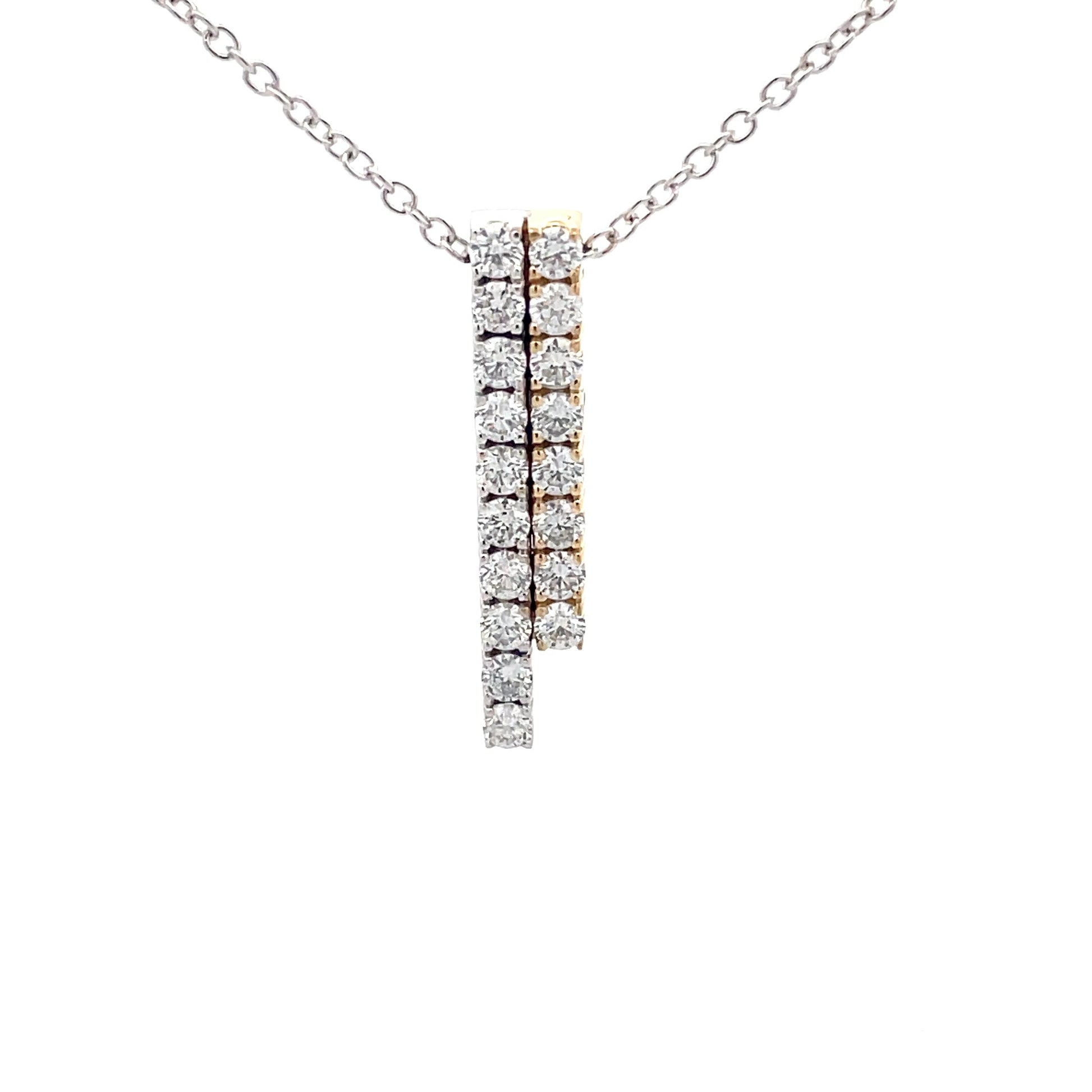 Round Brilliant Cut Diamond, Double Stick Style Pendant  Gardiner Brothers   