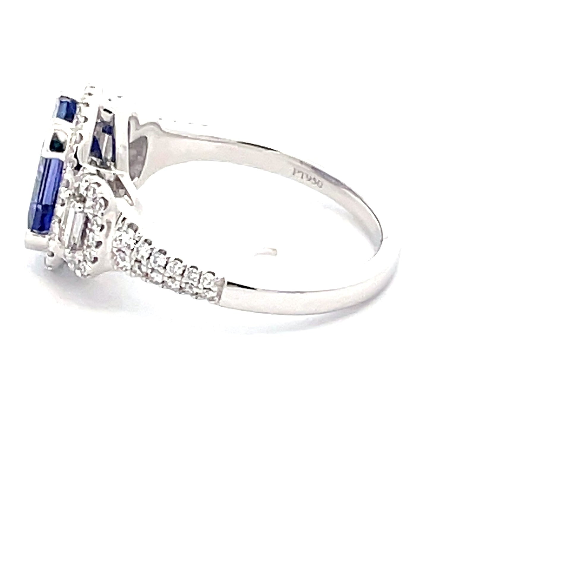 Tanzanite and Diamond Fancy Cluster Style Ring  Gardiner Brothers   