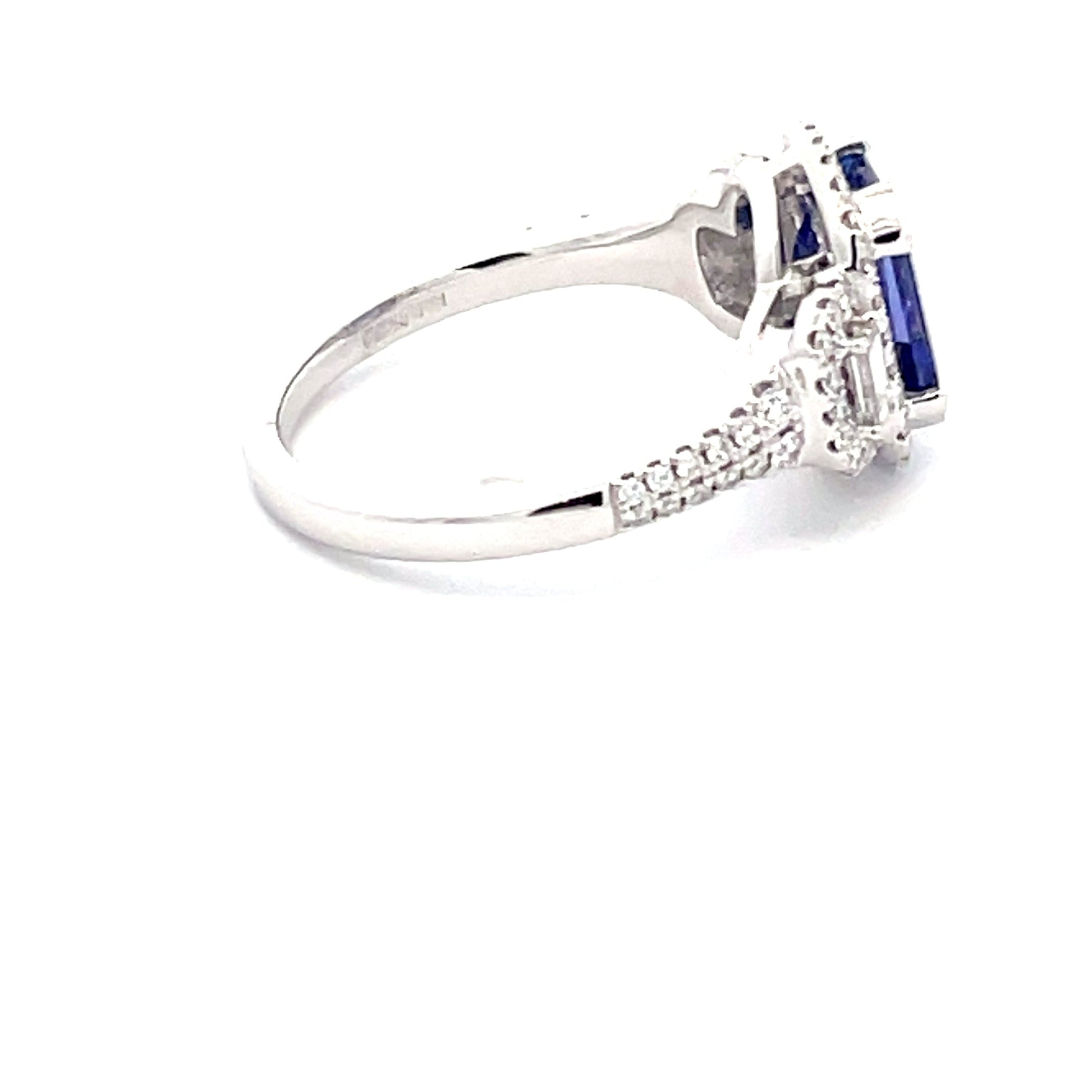 Tanzanite and Diamond Fancy Cluster Style Ring  Gardiner Brothers   