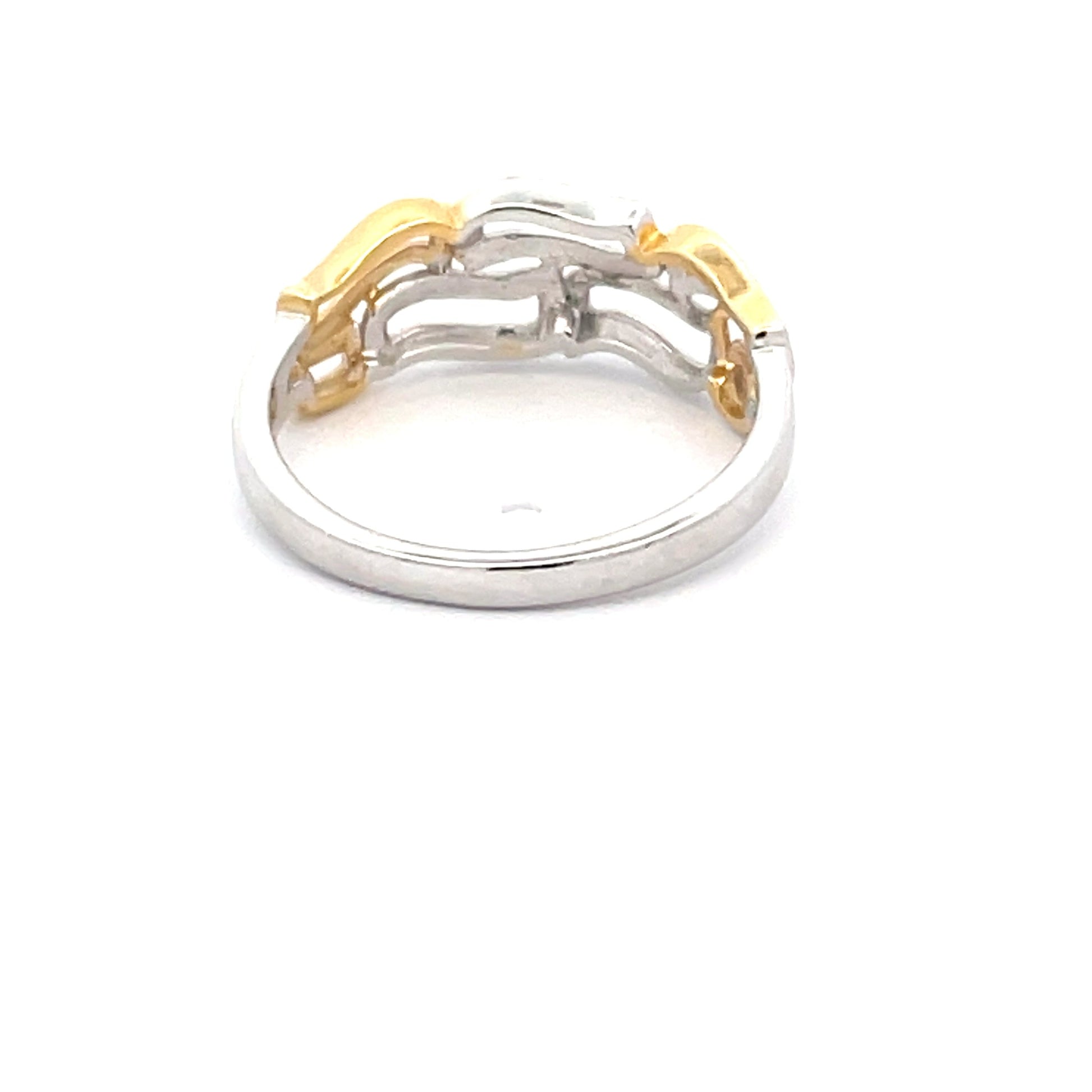 Yellow and White Gold Wavy Dress Ring  Gardiner Brothers   