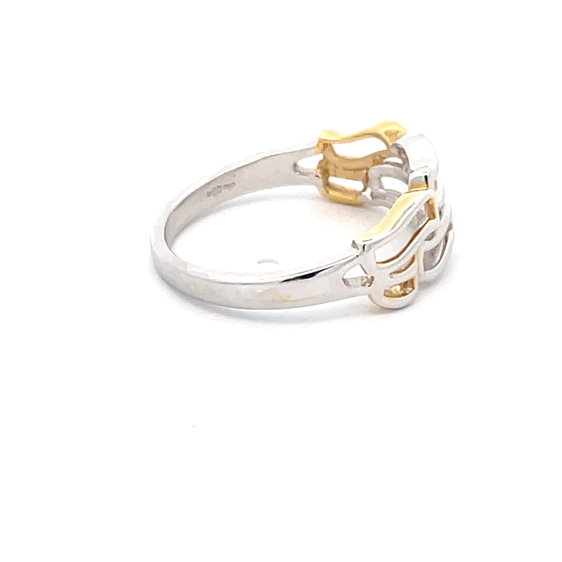 Yellow and White Gold Wavy Dress Ring  Gardiner Brothers   