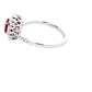 Ruby and Round Brilliant Cut Diamond, Vintage Cluster Style Ring