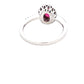 Ruby and Round Brilliant Cut Diamond, Vintage Cluster Style Ring