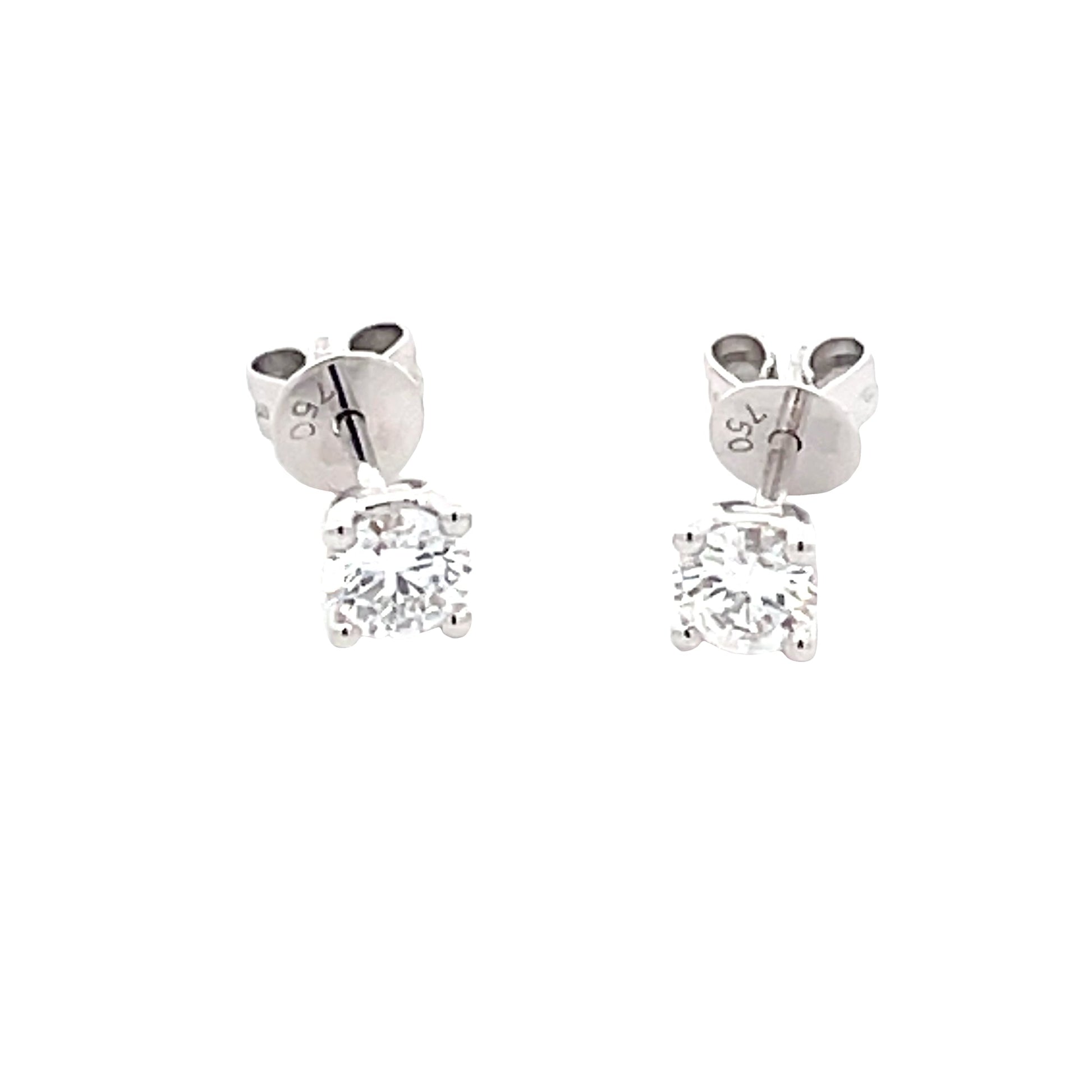 Lab Grown Round Brilliant Cut Diamond Solitaire Earrings - 0.50cts  Gardiner Brothers   