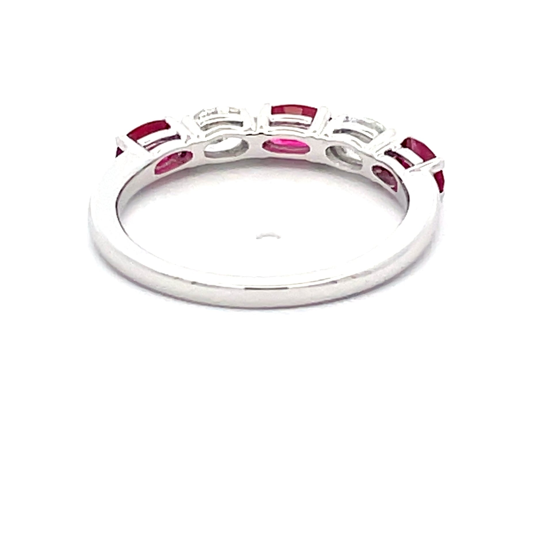 Ruby and Diamond 5 Stone Eternity Style Ring  Gardiner Brothers   