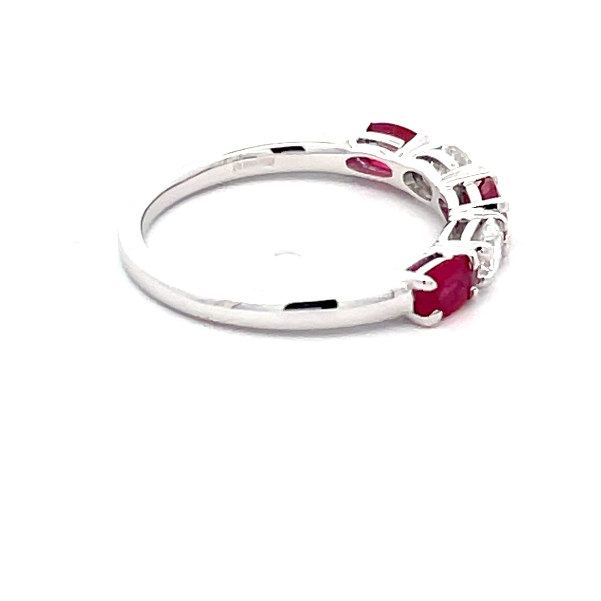 Ruby and Diamond 5 Stone Eternity Style Ring  Gardiner Brothers   