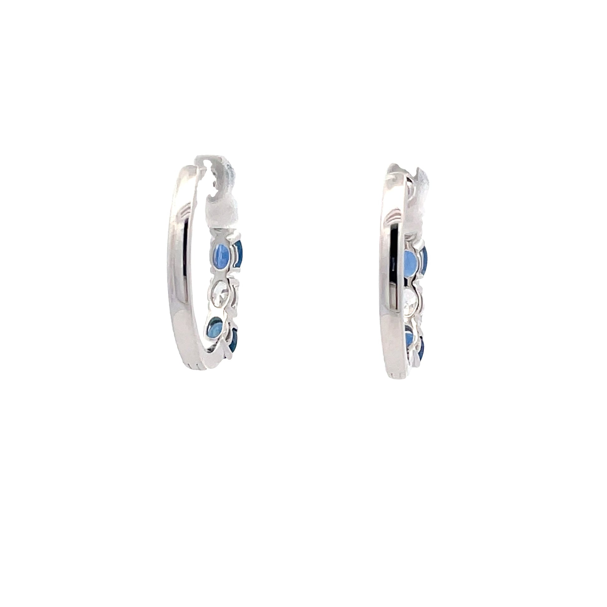 Sapphire and Diamond Hoop Style Earrings  Gardiner Brothers   