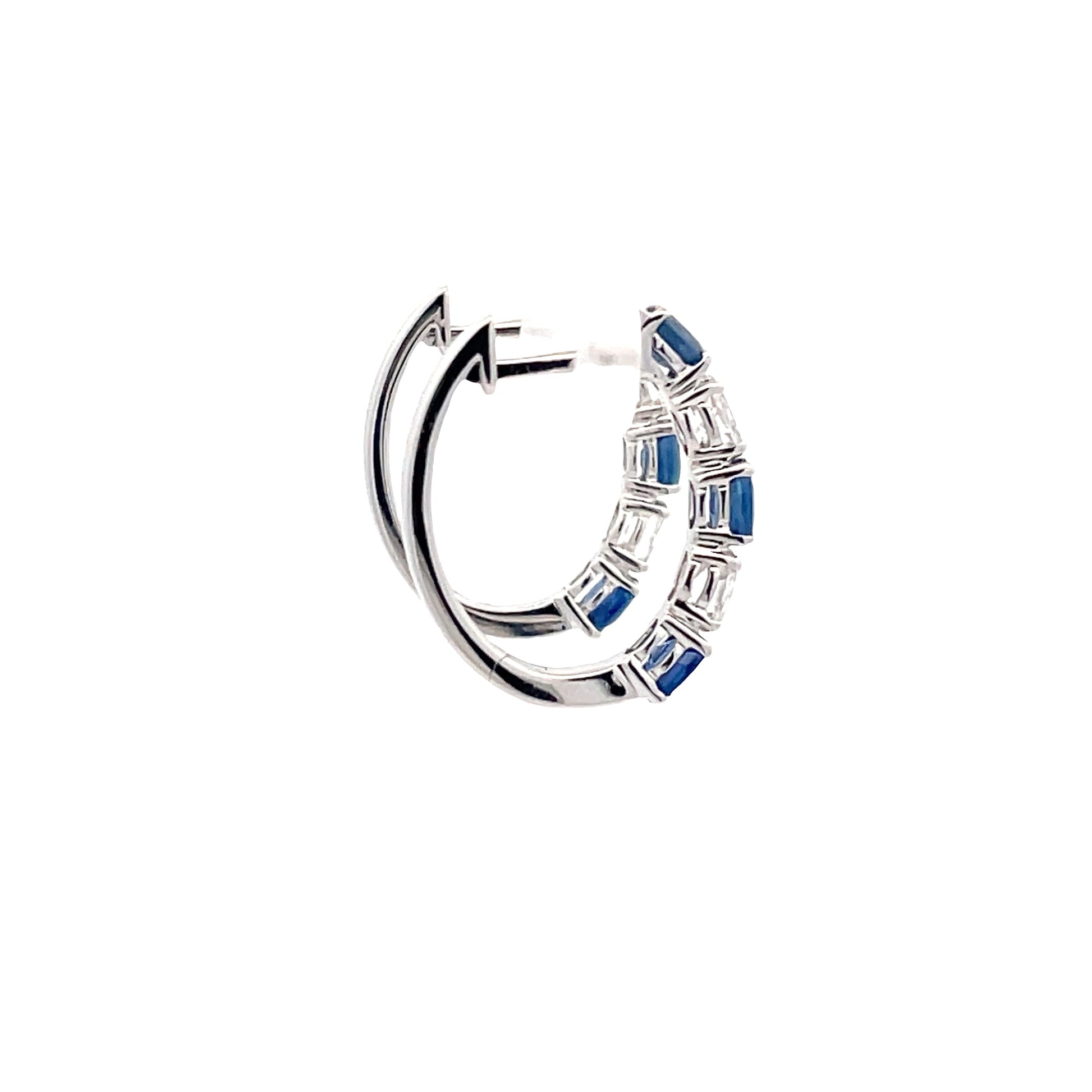 Sapphire and Diamond Hoop Style Earrings  Gardiner Brothers   