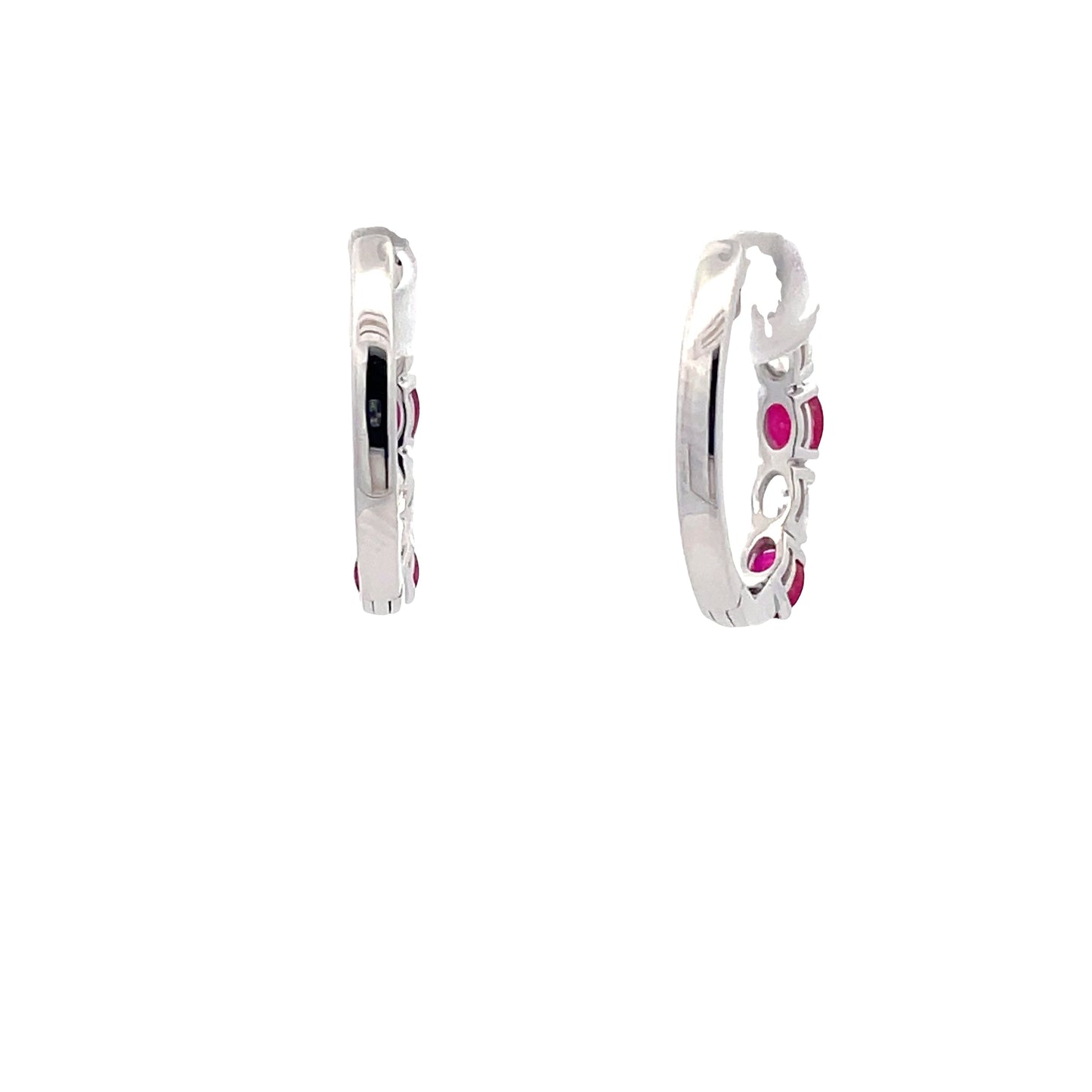 Ruby and Diamond Hoop Style Earrings  Gardiner Brothers   