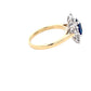 Octagonal Sapphire and round brilliant cut diamond cluster ring